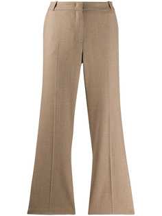 Kiltie cropped flared trousers