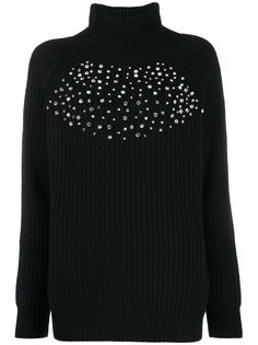 be blumarine crystal-embellished knit sweater