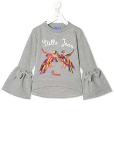 Stella Jean Kids футболка с вышивкой и рукавами-колокол
