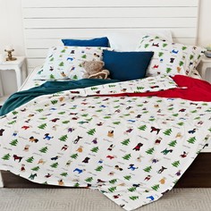 Комплект постельного белья Тм Текстиль Собаки, цвет: белый 4 предмета