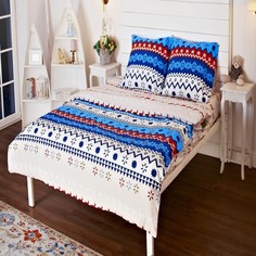 Комплект постельного белья Тм Текстиль Скандинавия, цвет: синий 4 предмета