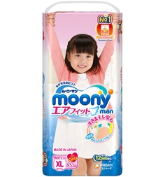Подгузники-трусики Moony XL для девочек (12-17 кг) 38 шт.