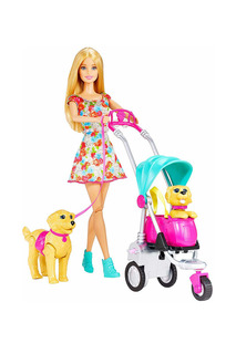 Барби прогулка со щенками Barbie