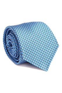 Светло-синий галстук с абстрактным принтом Silvio Fiorello