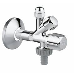 Угловой вентиль GROHE комбинированный 1/2″-3/8″ для подключения смесителей, хром (22035000)