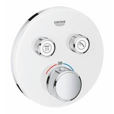 Внешняя часть термостатического смесителя GROHE Grohtherm SmartControl на 2 выхода, белая луна (29151LS0)