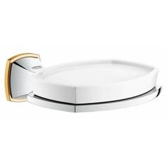 Мыльница керамическая GROHE Grandera с держателем, хром/золото (40628IG0)