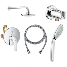 Душевая система GROHE Eurosmart с душевым гарнитуром и верхним душем Euphoria Cosmopolitan 200, хром (124440)