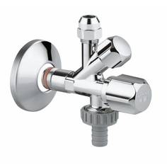 Угловой вентиль GROHE комбинированный 1/2″-3/8″ для подключения смесителей, хром (22036000)
