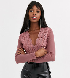 Розовое кружевное боди Missguided Tall