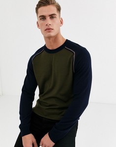 Серый джемпер из мериносовой шерсти в полоску Ted Baker