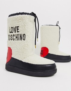 Зимние сапоги из искусственной овечьей шерсти Love Moschino