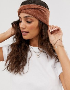 Коричневая шерстяная повязка на голову ASOS DESIGN