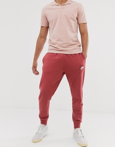 Бордовые джоггеры с манжетами Nike Club
