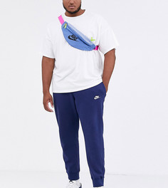 Темно-синие джоггеры с кромкой манжетом Nike Plus Club