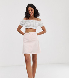 Розовая джинсовая мини-юбка Only