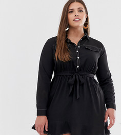 Платье миди в стиле милитари с контрастной строчкой AX Paris Plus