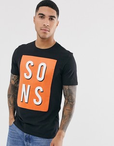 Черная футболка с логотипом Only & Sons