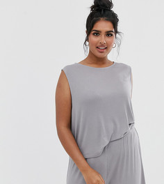 Свободная майка в рубчик ASOS DESIGN Curve