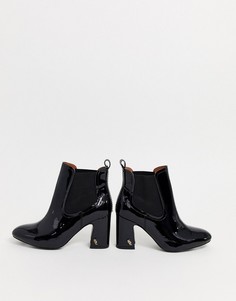 Черные лакированные ботильоны на каблуке Kurt Geiger Rylan