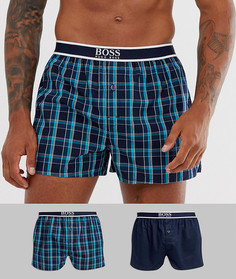 Набор из 2 тканых боксеров в клетку BOSS