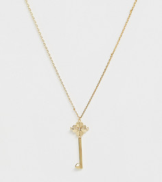 Золотистое ожерелье с подвеской в форме ключа и стразами Kate Spade