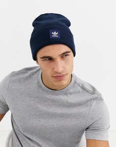 Темно-синяя шапка-бини с логотипом adidas Originals
