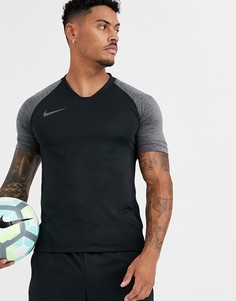 Черная футболка с контрастными рукавами Nike Football
