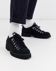Черные походные ботинки из искусственной замши на черной подошве ASOS DESIGN