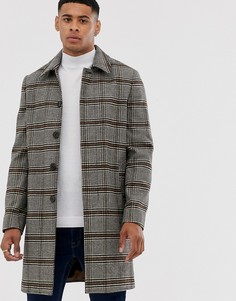Пальто из искусственной шерсти в клетку Burton Menswear