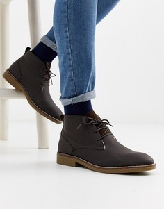 Светло-коричневые кожаные ботинки чукка Burton Menswear