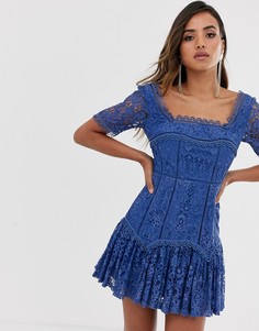 Кружевное платье мини с квадратным вырезом ASOS DESIGN