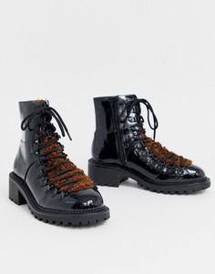 Походные ботинки с искусственным мехом ASOS DESIGN - Amsterdam