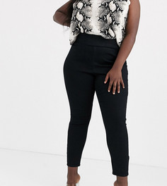 Черные джеггинсы с завышенной талией ASOS DESIGN Curve Rivington