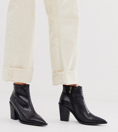 Ботильоны для широкой стопы в стиле вестерн с отделкой под змеиную кожу Co Wren