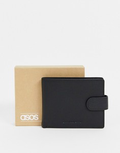 Кожаный бумажник с контрастной темно-синей подкладкой ASOS DESIGN