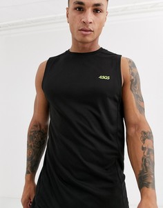 Черная спортивная футболка без рукавов из быстросохнущей ткани ASOS 4505 icon