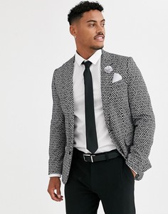 Черно-белый зауженный пиджак с узором икат Devils Advocate