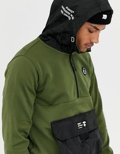 Худи зеленого цвета со съемным карманом AAPE By A Bathing Ape