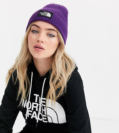 Фиолетовая шапка-бикини с отворотом и логотипом The North Face TNF