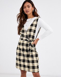 Сарафан в желтую клетку с V-образным вырезом Pimkie