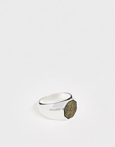Серебристое кольцо с камнем Icon Brand