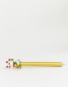 Золотистая ручка с котом Typo