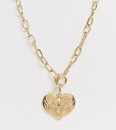 Золотистая цепочка с подвеской в форме сердца DesignB London