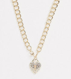 Золотистое ожерелье с подвеской-сердцем эксклюзивно от Glamorous