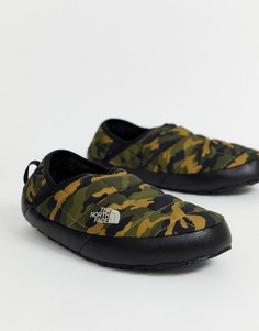 Спортивные мюли цвета хаки с камуфляжным принтом The North Face Thermoball Traction V