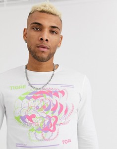 Лонгслив с крупным принтом тигра ASOS DESIGN