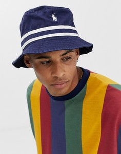 Темно-синяя панама с логотипом Polo Ralph Lauren
