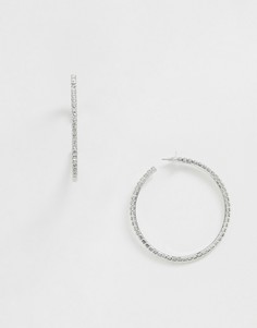 Броские серьги-кольца с кристаллами Swarovski Krystal London, 7,5 см