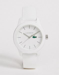 Белые часы с силиконовым ремешком Lacoste 12.12